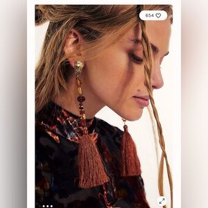 Free People Tassel Earrings - Gold and Brown
